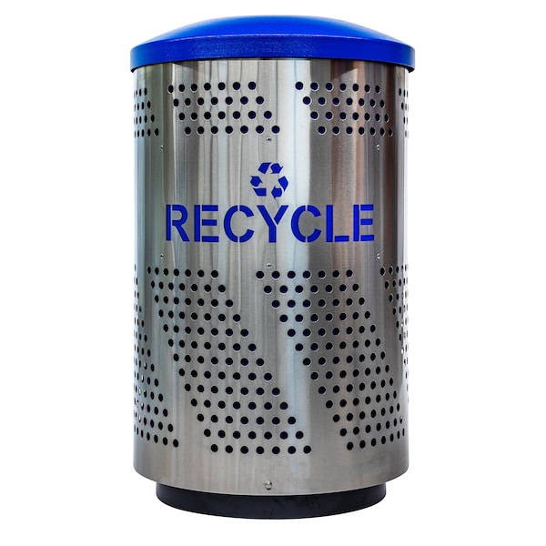Ex-Cell Kaiser Arena-Perforated 51-Gal. Recycling Receptacle, Stainless Steel ARENA-51 R SS/RBL - main